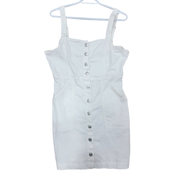 (W) White Overall Dress From Forever 21 - Picture 1 of 6